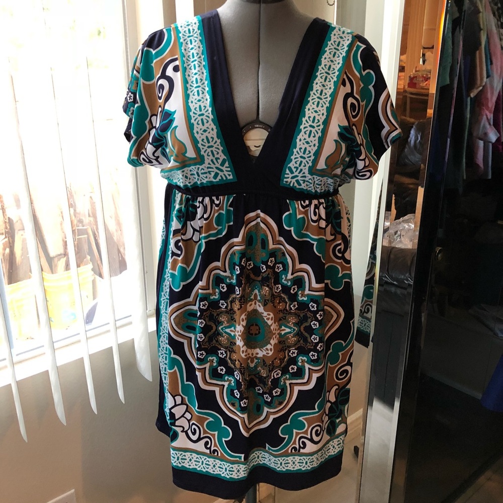 BAILEY BLUE V-Neck Dress (Size 8)